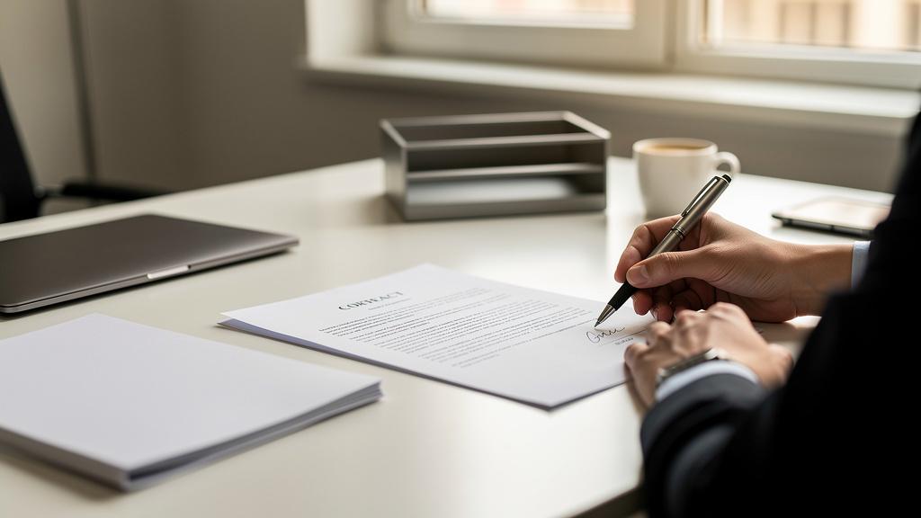 Signature d'un contrat commercial
